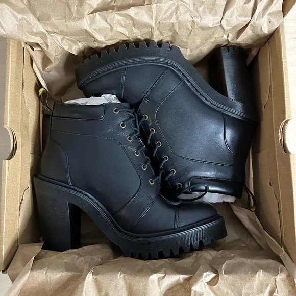 *NEW* Dr Martens Averil Women’s Leather Heeled Ankle Boots (Black), Size 7 - Picture 5 of 8